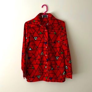 Vintage 80s abstract print button down shirt